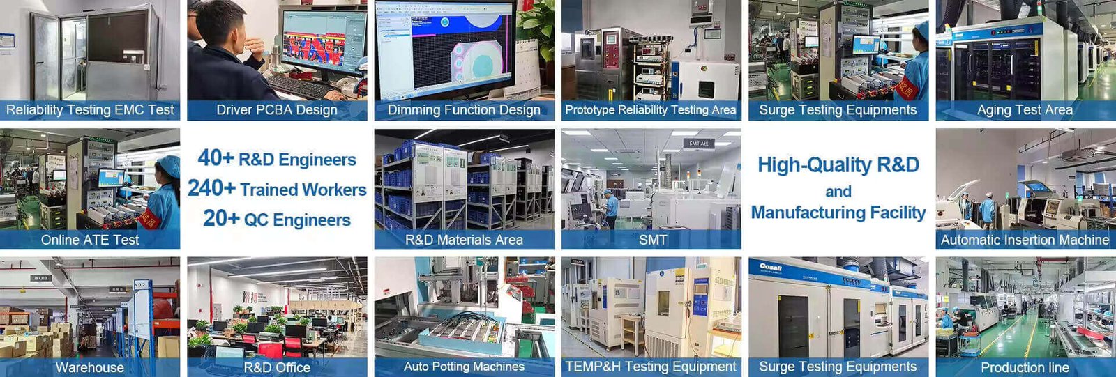 High Quality R&D and Manufacturing Facility - Advanced Production of Constant Voltage LED Drivers & High Power LED Power Supplies
