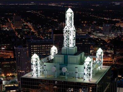 High Power Constant Voltage LED Driver Lighting Landmark Building - Architectural Facade Illumination Success Case